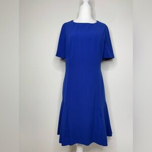 BN1 Tahari Arthur S. Levine Royal Blue Midi Dress Size 6‎ Cocktail Office Wear